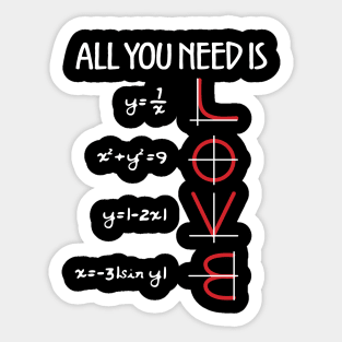 All You Need Is Love Math Sticker